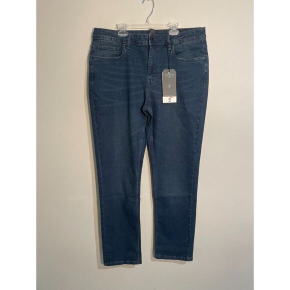 The Perfect Jean NYC Jeans Mens 34x32 Blue Captain Slim Thick Stretch Comfort - Picture 1 of 14